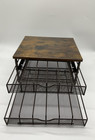 Rustic Wood Metal Coffee Pod Drawer Organizer 2 Tier K Cup Holder Countertop