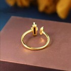 Vintage Black Onyx 18k Gold Plated Elegant Delicate Unique Healing Women s Ring