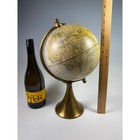 Vintage Brass Desk Globe Antique Beige Rotating World Map 14 Inch Office Decor