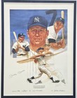 Mickey Mantle Signed Framed 18x24 Lithograph Photo Yankees  436 556 Jsa