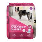Disposable Dog Diapers Female Medium 12 Count Super Absorbent Leak Proof Tabs Us