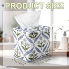 Blue Fabric Tissue Box Cover - Floral Print Tissue Box   Decorative Square Napki