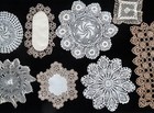 Antique Lot 8 Fine Tatted Delicate Crochet Doilies H made