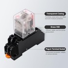 2 Pcs Electromagnetic Power Relays  Red Indicator Light  8-pin 8-pin 110 Vac