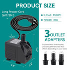Small Aquarium Fountain Pump  Adjustable Flow With 7 2ft High Lift