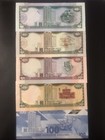 Trinidad And Tobago 6 Pcs Banknotes Set 1 - 100 Dollars 2006 - 2019 Unc Currency
