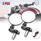 1 Pair 7 8  22mm Motorcycle Rear View Handle Bar End Side Rearview Mirrors Black