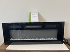 36    Black Electric Fireplace Insert unit Glass Front Crystal Media