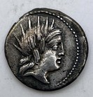76 Bc Roman Republic L  Lucretius Trio Ar Denarius Sear-321 Crescent Moon
