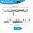 8 Pcs Right Spring-loaded Gate Latch  Silver Barrel Bolt Latch  Zinc Alloy