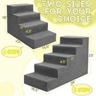 Gray 5-steps Pet Stairs Non-slip Dog Cat Ramp For High Beds Couch Window 23 high