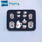 15pc Vintage Miniature White Porcelain Tea Set Pot Cup Plate For Tableware House