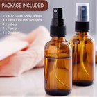 4 Oz Amber Glass Spray Bottles - Small Empty Fine Mist 4 Oz 