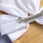 White Hair Bow For Women 2pcs Big Large Satin Long Tail Clips Barrette Ribbon