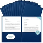 24 Pcs 9  X 12  Plastic Presentation Folders Blue Folder With 2 Pockets Lette   