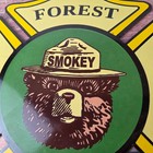 Vintage Forest Service Sign - Smokey Bear Advertising Gas Porcelain Sign