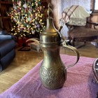 Vintage Islamic Arabic Brass Dallah Coffee Tea Pot 12    Tall Middle Eastern
