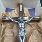 Vintage Wood-metal Cross Jesus Inri Crucifix 10 Inches Tall With Box Wall Mount