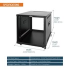 9u Portable Rolling Network Rack  4-post Mobile Open Frame Server Rack With W   