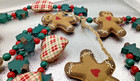 Vintage Primative Christmas Gingerbread Man Garland 6ft C21