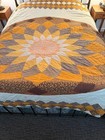 Vintage Hand Stitched Quilt Star Medallion Full Queen 102x90 Farmhouse Patchwork