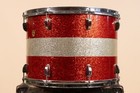 1960s Ludwig 12x17  Red And Silver Tri Band Drum
