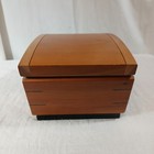 Vintage Cherry Wood Rolodex Card File Domed Lid Made In Thailand 