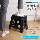 Folding Step Stool 13 Inch Black     Heavy Duty Non Slip Grip Surface 300 Lb Max