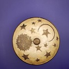 Beautiful Vintage Brass Lidded Trinket Box In  Moon   Sun Inlay Mystic Enamel