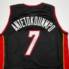 Autographed signed Giannis Antetokounmpo  7 Miami Heat Black Jersey Jsa Coa