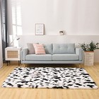  Cow Print Area Rug Cute Fluffy Faux Cowhide Rug Super Soft 6x9 White-black