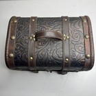 Vintage Style Decorative Treasure Chest Storage Box Faux Leather Trunk 11 Inch
