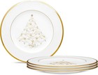 Palace Christmas Gold Accent Plates  Set Of 4