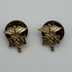 2 Vtg Rn Registered Nurse Caduceus Tie Hat Lapel Pin Gold Tone Medical Nursing