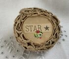 Vintage Antique Lace On Old Ribbon Spool   Light Beige  Hand Crocheted