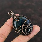 Labradorite Wire Wrapped Pendant Handcrafted Copper Designer Jewelry 2 28 