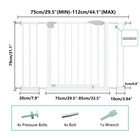 White Pressure Mounted Safety Baby Gate  Adjustable 29 5-44 1 Inches Wide  No Dr