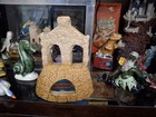 Vintage Old Aquarium Early American 1940s Ceramic Clay Double Archway Castle 