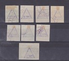 Poland 1919 Eight Used P due Stamps local Overprint    Q1692