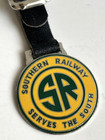 Vintage Southern Railway Railroad Train Watch Fob W  Leather Strap Classic Issue