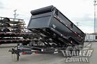 New 7 X 14 14k Gvwr Scissor Hoist Power Hydraulic Dump Trailer Equipment Hauler