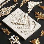 3 Packs Baroque Silicone Molds Scroll Clay Molds Border Fondant Mold Wedding