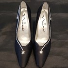Nina Vintage Black Satin Rhinestone Detail Evening Shoe