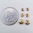 Gold Plated Crimp Cover Spacer Beads 3mm 4mm 5mm     Jewelry Findings For Diy 