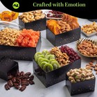 Nut Cravings - Gift Basket  12-piece Nut  Dried Fruit Tower  Black   Gold Ribbon