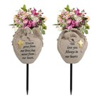Angel And Cross Cemetery Cemetery Memorial Vase  Cemetery Flower Grave 2-piece 