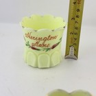 Antique Jefferson Ribbed Thumbprint Custard Glass Souvenir Herrington Kansas 