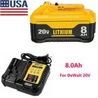 For Dewalt 20v Max Xr 8 0ah Lithium Ion Battery Dcb207-2 Dcb201 And Charger