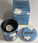 Complete Fossil Li-1681 Snoopy Sterling Silver Watch In Tin W Lapel Pin Works