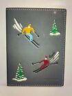 Nwt Coach Leather Passport Case With Ski Slopes Print Gunmetal Industrial Gray